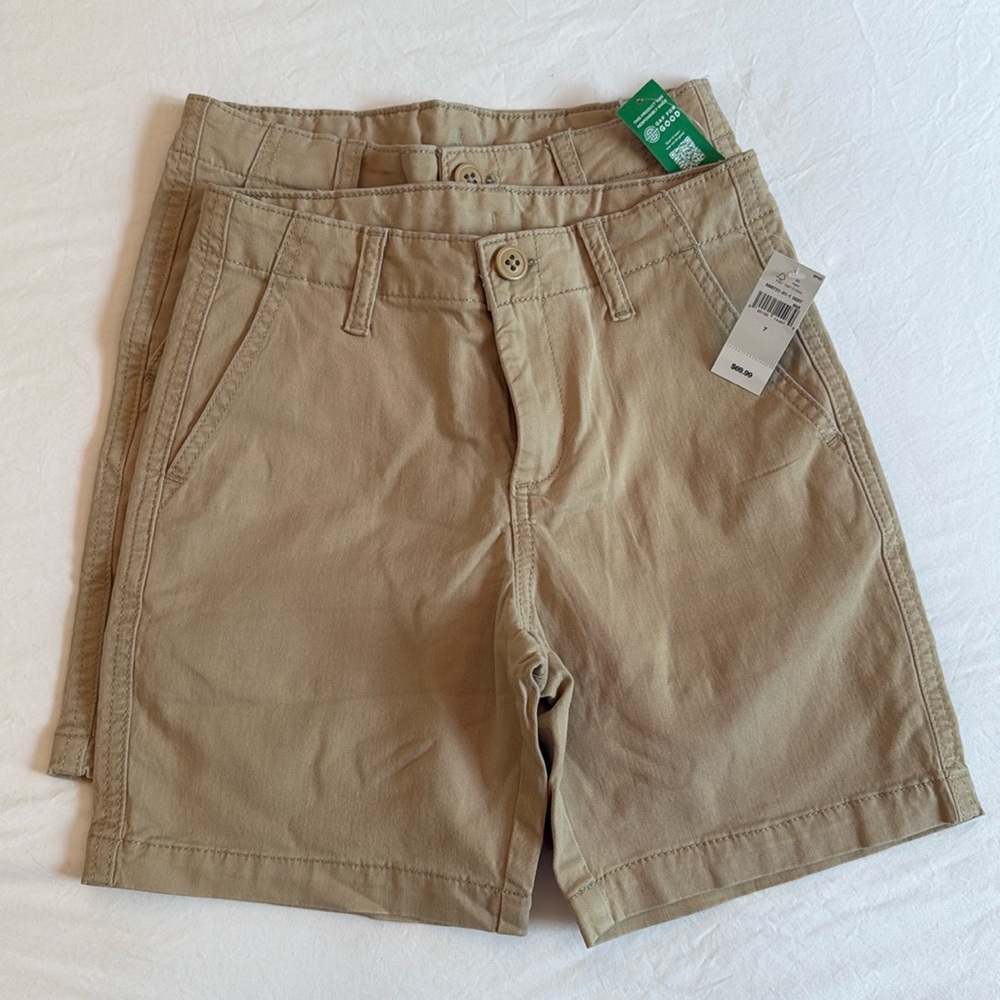 Two size 7 Gap Kids Khaki Shorts